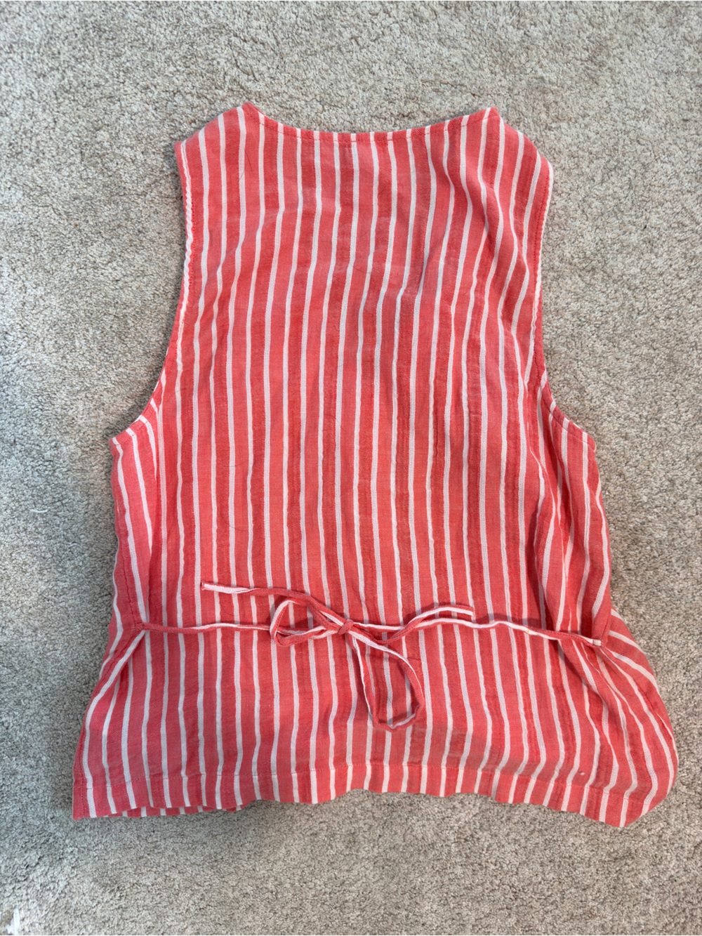 Striped Coral Wide-Leg Jumpsuit Pants Set - Picture 3 of 5